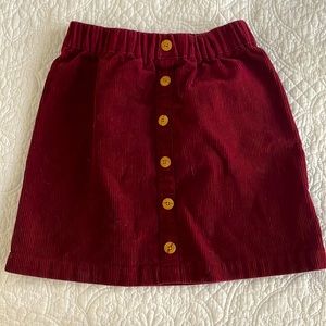 Girls size 5 Burgundy Corduroy Skirt